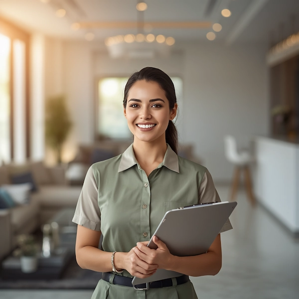 Profesional de CuidaCosta atendiendo solicitudes de servicios de personal en Barranquilla